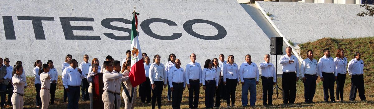 Itesco central y CAPEP rinden honores a la bandera