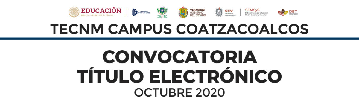 CONVOCATORIA TÍTULO ELECTRÓNICO OCTUBRE 2020