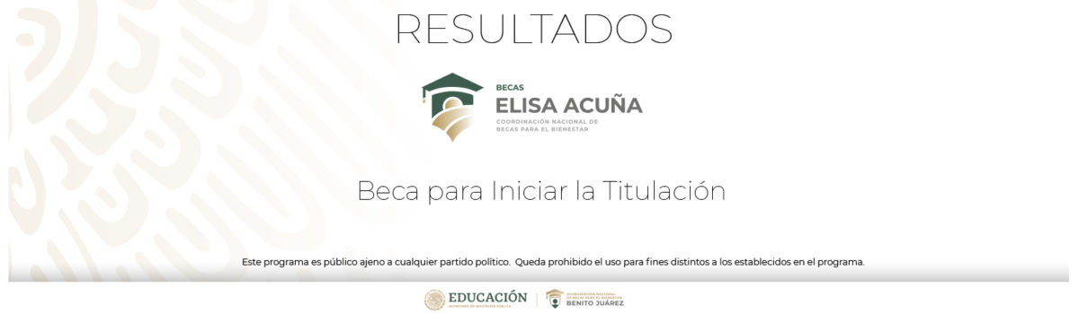 Resultados Becas Elisa Acuña, Beca para Iniciar la Titulación
