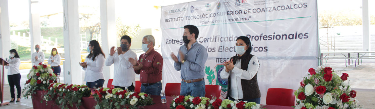 Entregan Certificados Profesionales y Títulos Electrónicos en ITESCO