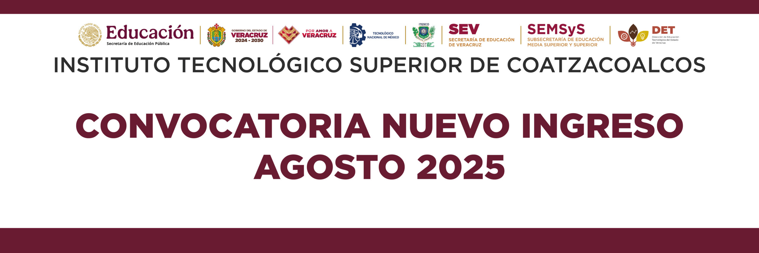 Convocatoria Nuevo Ingreso – Agosto 2025