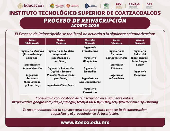 𝗖𝗼𝗻𝘃𝗼𝗰𝗮𝘁𝗼𝗿𝗶𝗮 𝗱𝗲 𝗥𝗲𝗶𝗻𝘀𝗰𝗿𝗶𝗽𝗰𝗶𝗼́𝗻 𝗽𝗮𝗿𝗮 𝗲𝗹 𝗽𝗲𝗿𝗶𝗼𝗱𝗼 𝗔𝗴𝗼𝘀𝘁𝗼–𝗗𝗶𝗰𝗶𝗲𝗺𝗯𝗿𝗲 𝟮𝟬𝟮𝟲